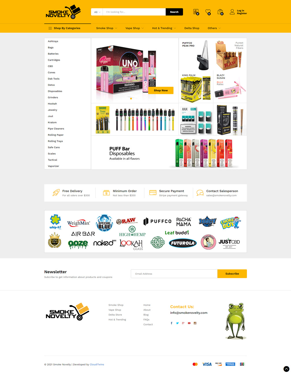 Smoke e-store design and development